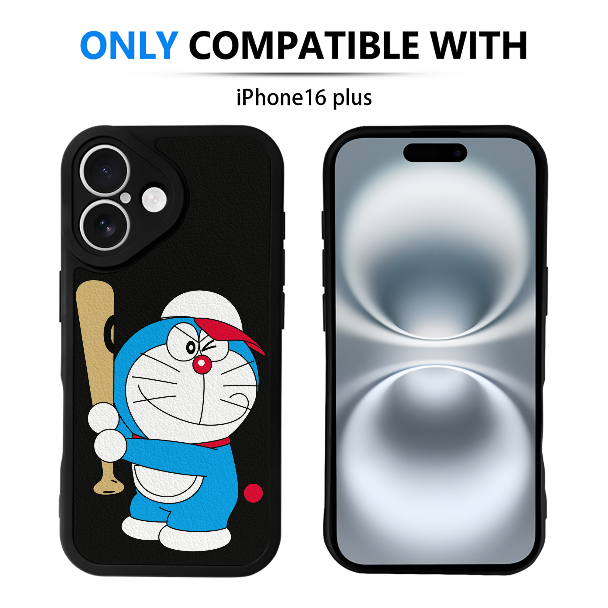 （画像用） ドラえもん Doraemon 【iPhone 16シリーズ対応】シリコンスマホケース（レザー調） 材質：シリコン